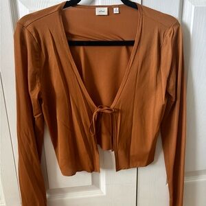 Wilfred Women's Brown Long Sleeve Tie-Front Blouse